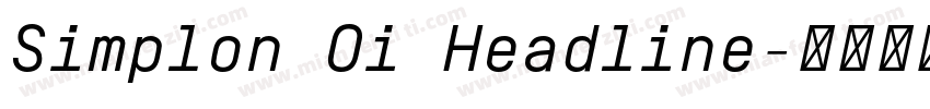 Simplon Oi Headline字体转换